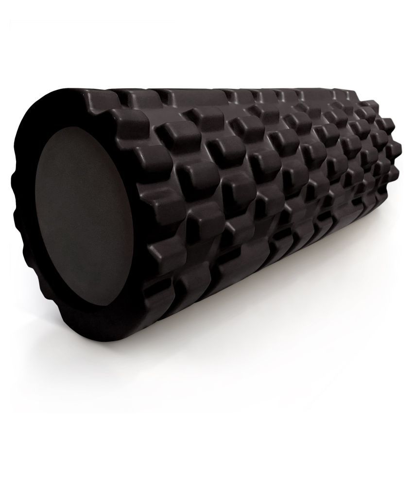 House of Quirk Bumpy Foam Roller, Solid Core EVA Foam Roller with Grid/Bump Texture for Deep Tissue Massage and Self-Myofascial Release - Black