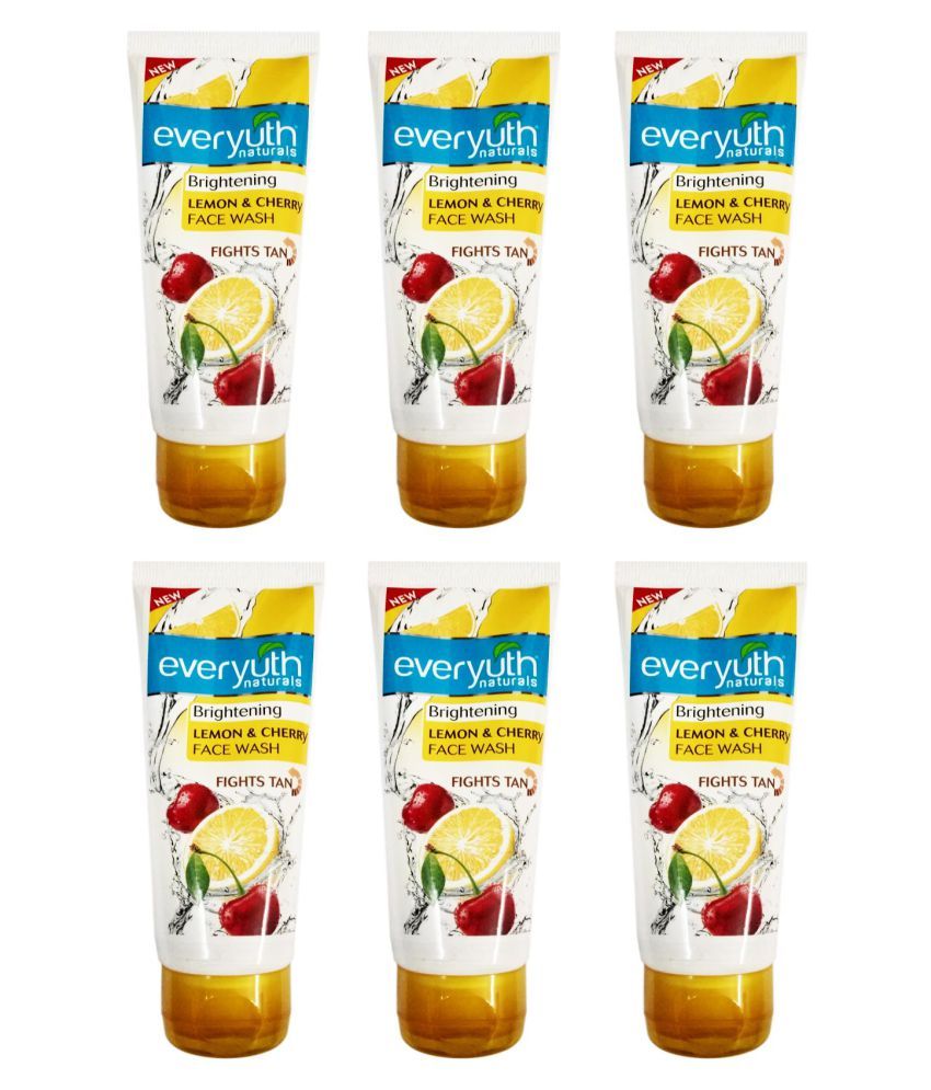 everyuth naturals brightening lemon & cherry face wash