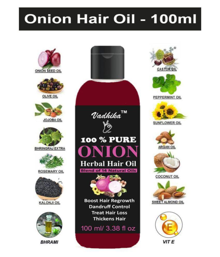 Vadhika Onion Hair Oil Blend Of 14 Natural For Hair Growth 100 ml: Buy  Vadhika Onion Hair Oil Blend Of 14 Natural For Hair Growth 100 ml at Best  Prices in India - Snapdeal