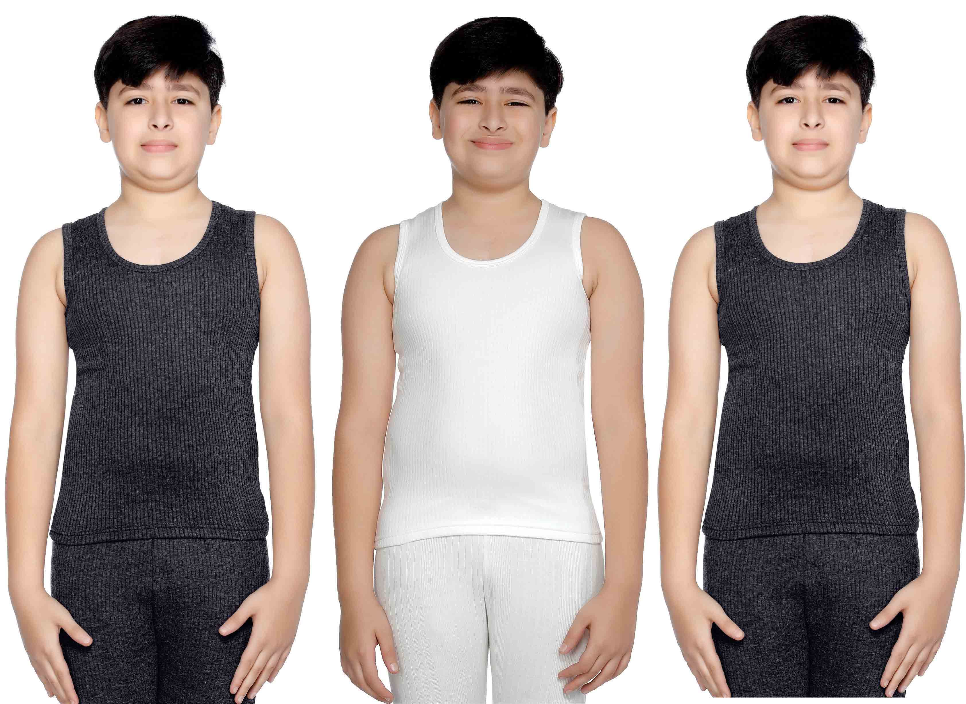     			Bodycare Insider Off White & Melange Kids Thermal Top Pack of 3