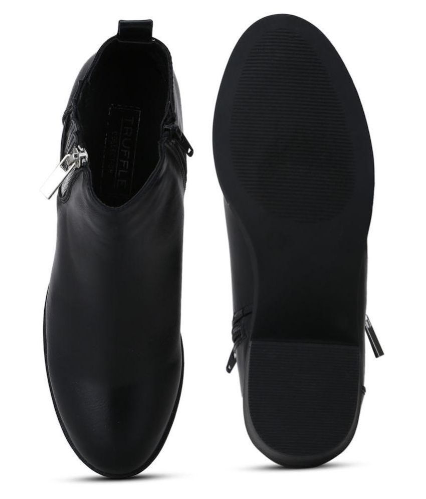 truffle collection chunky chelsea heeled ankle boots in black