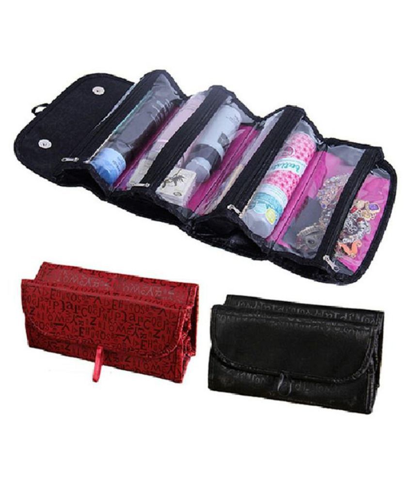 Cosmetics Organiser Makeup Bag Hanging Toiletries Pockets Compartment Travel Kit Roll N Go Jewelry Organizer