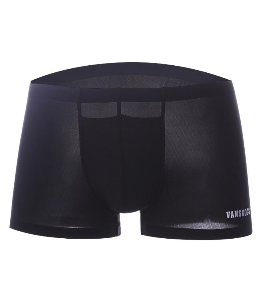 Men's Solid Color Elastic Low Waist Boxers Bulge Pouch Underwear Sexy ...