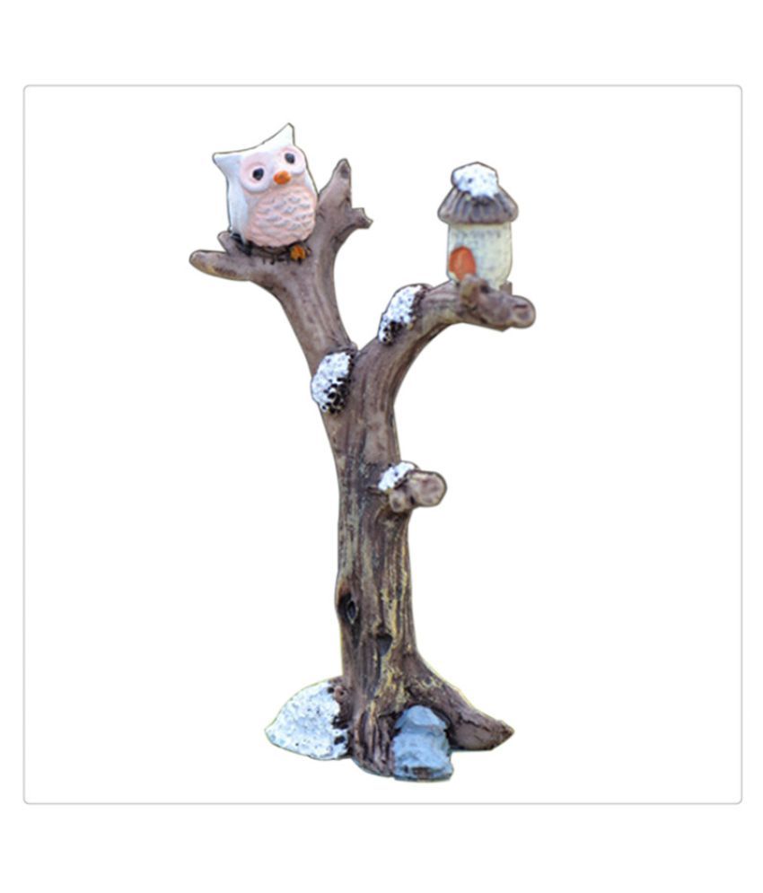 Mini Resin Tree Branch Owl Micro Landscaping Garden Bonsai Dollhouse ...