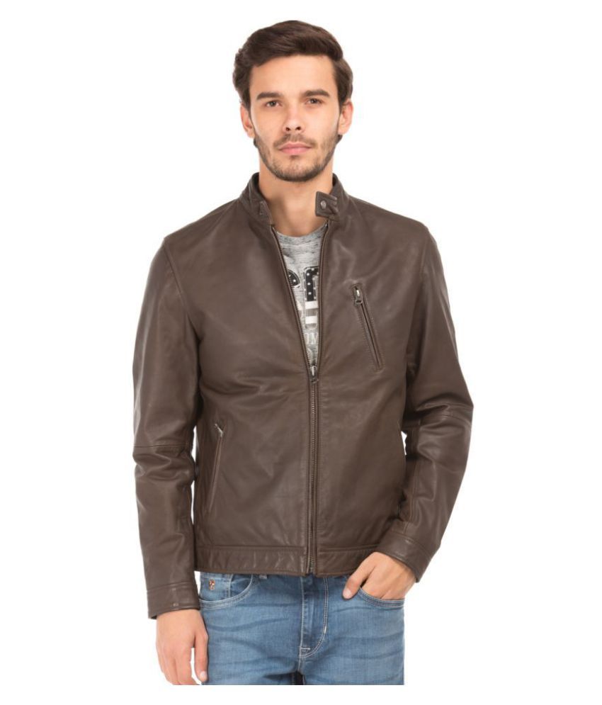 U S Polo Assn Brown Leather Jacket