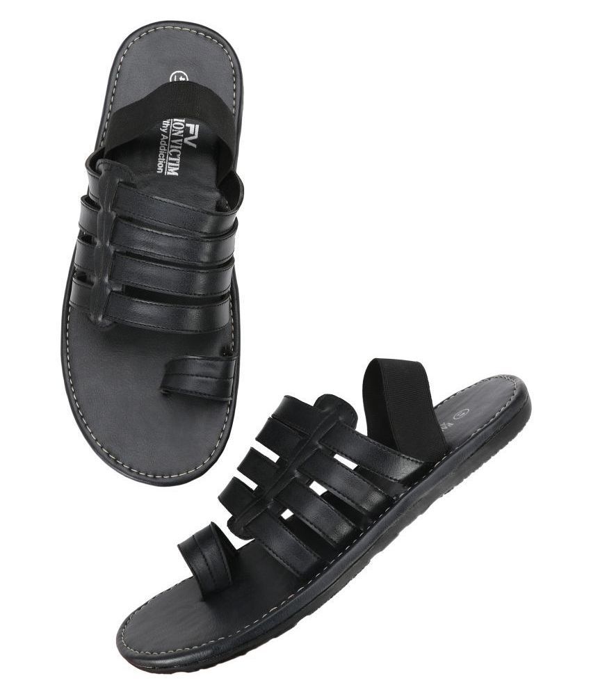     			Fashion Victim Black Synthetic Leather Sandals