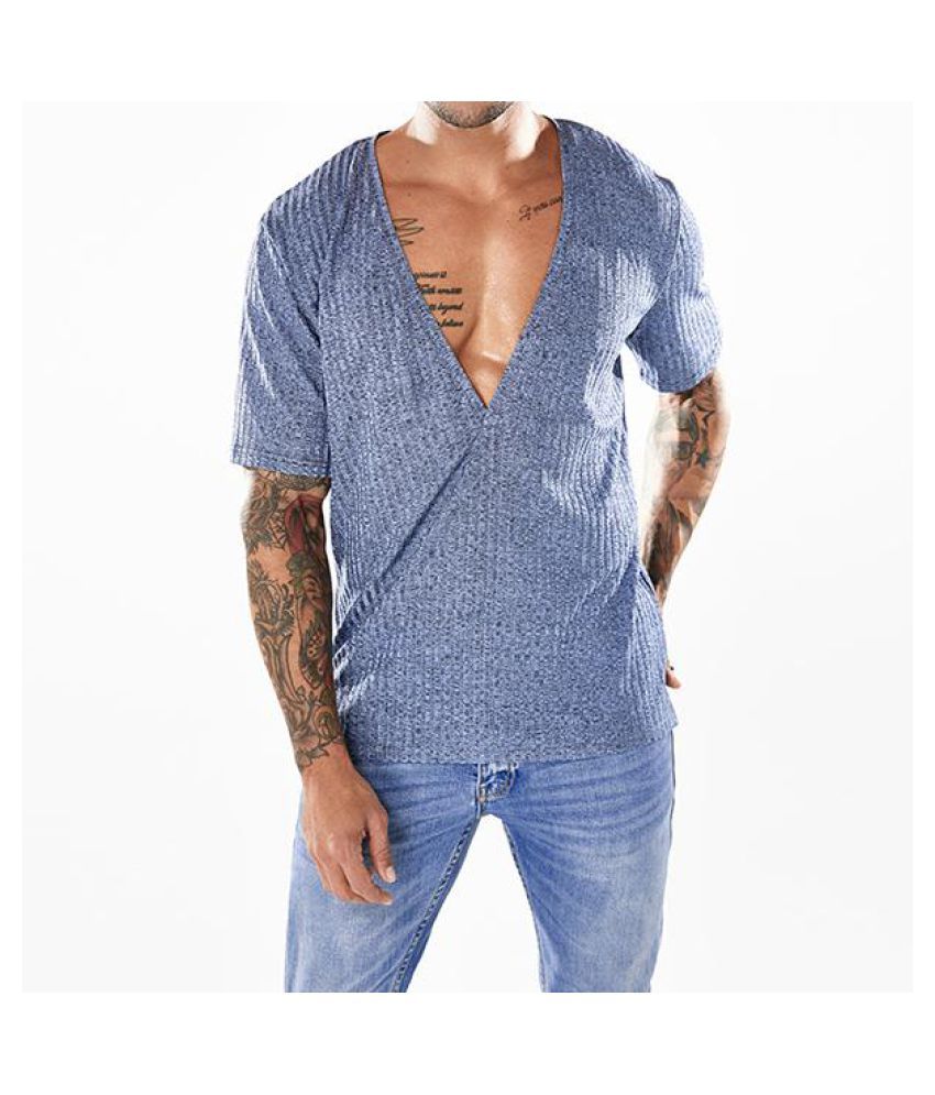 deep neck t shirt mens india