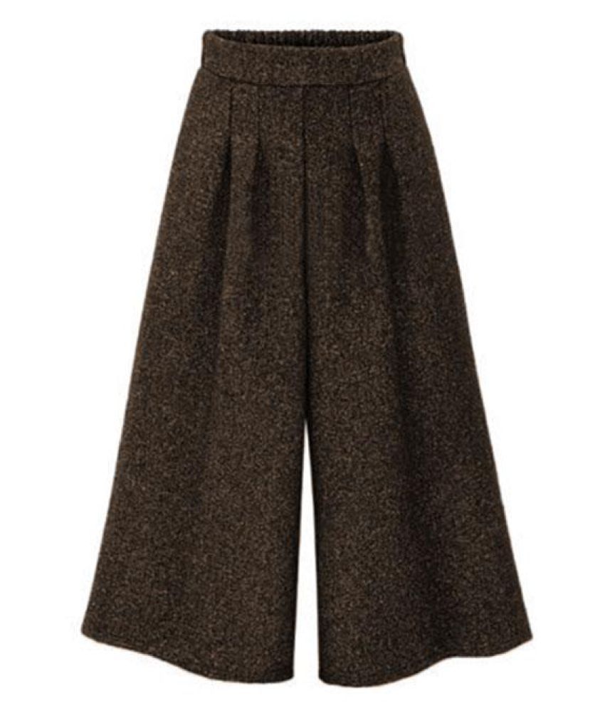 Autumn Winter Woolen Pants Women High 