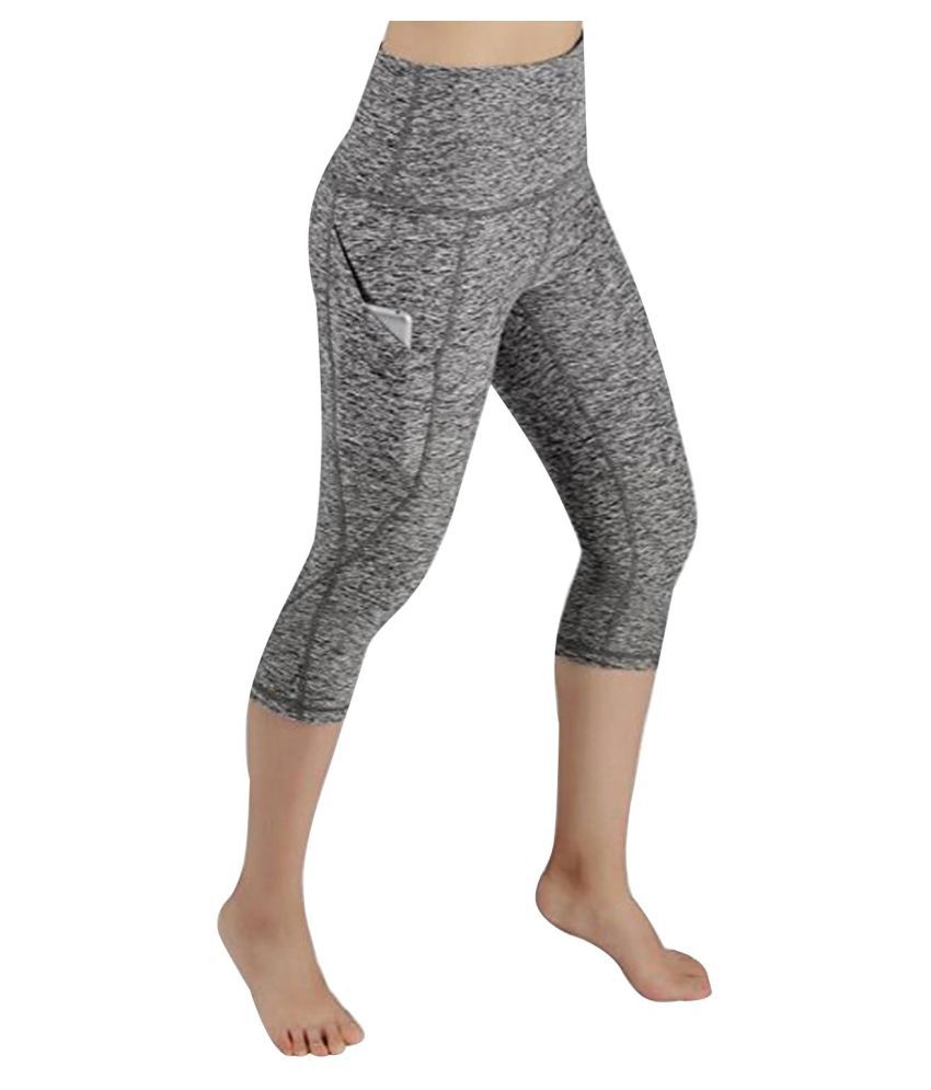 Kidsform Women Yoga Pants High Waist Out Pocket Tummy Control Fitness ...