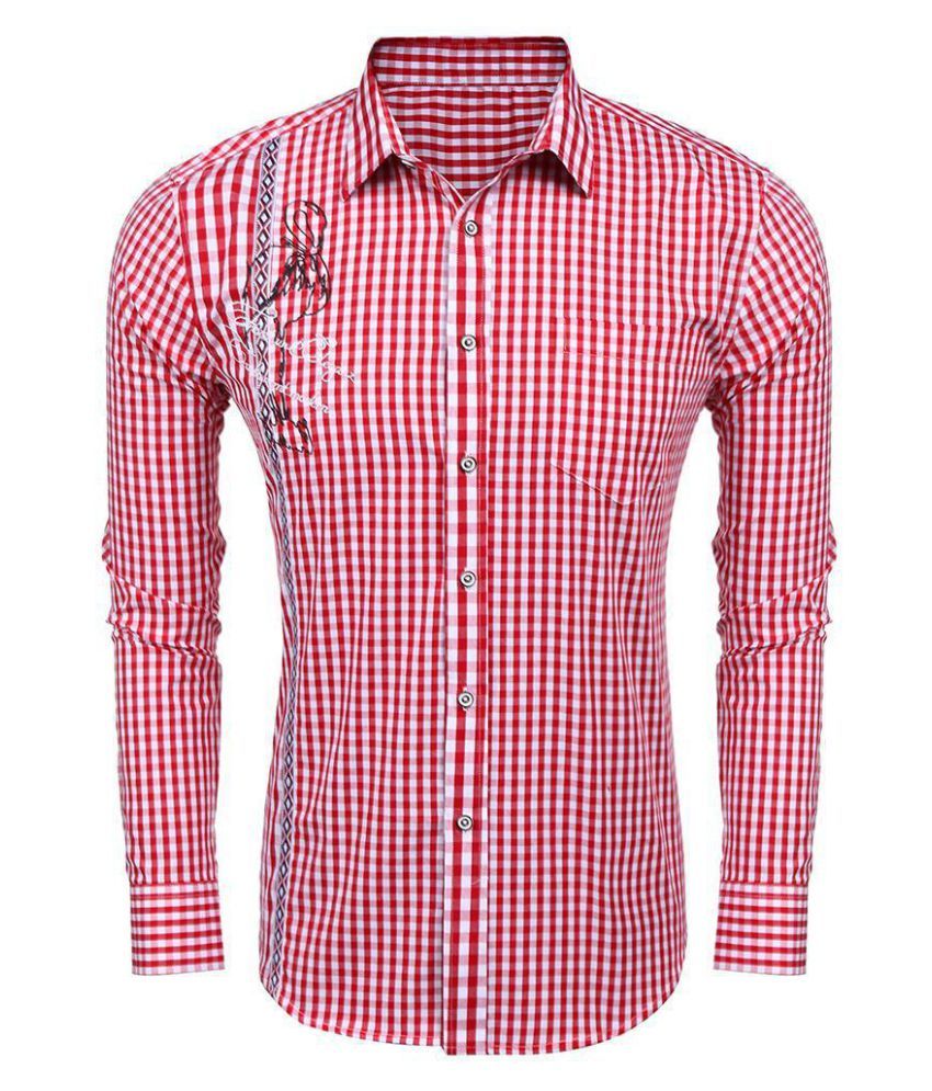 plaid shirt with embroidery