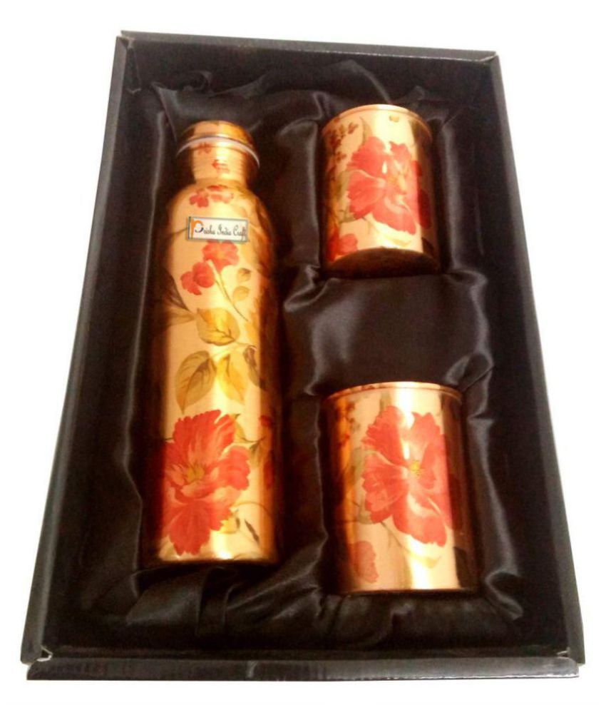    			Prisha India Craft Copper Flask - 900 ml