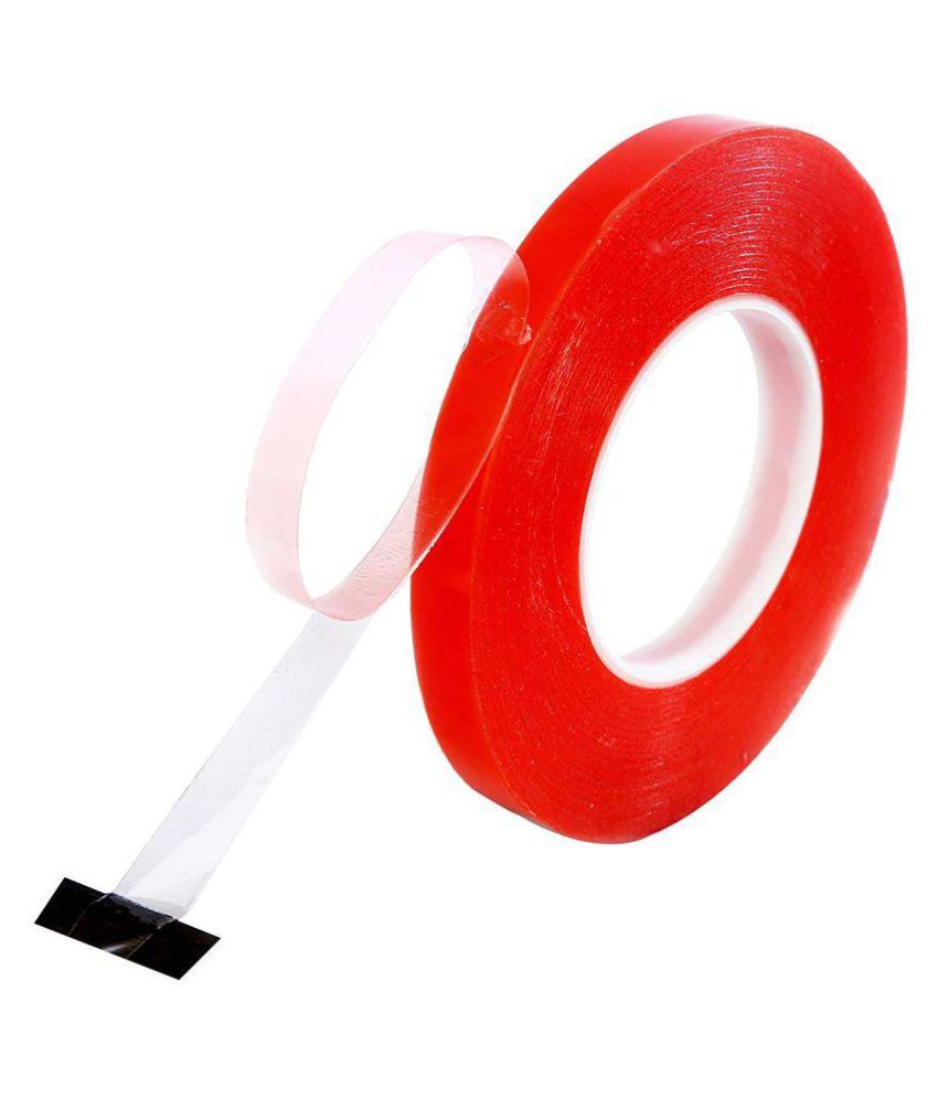 Vms 45m Strong Acrylic Adhesive Clear Double Sided Tape Heat Resistant Double Sided Transparent Clear Adhesive Tape Red Tape Double Side 5mic 12mm Buy Online At Best Price In India Snapdeal