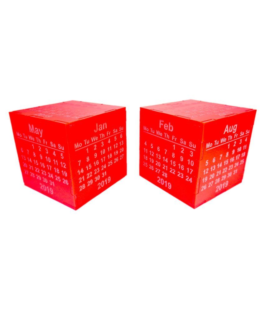 NEKBAL Cube Desk Calendar 2019, Desktop Calendar for Office and Home
