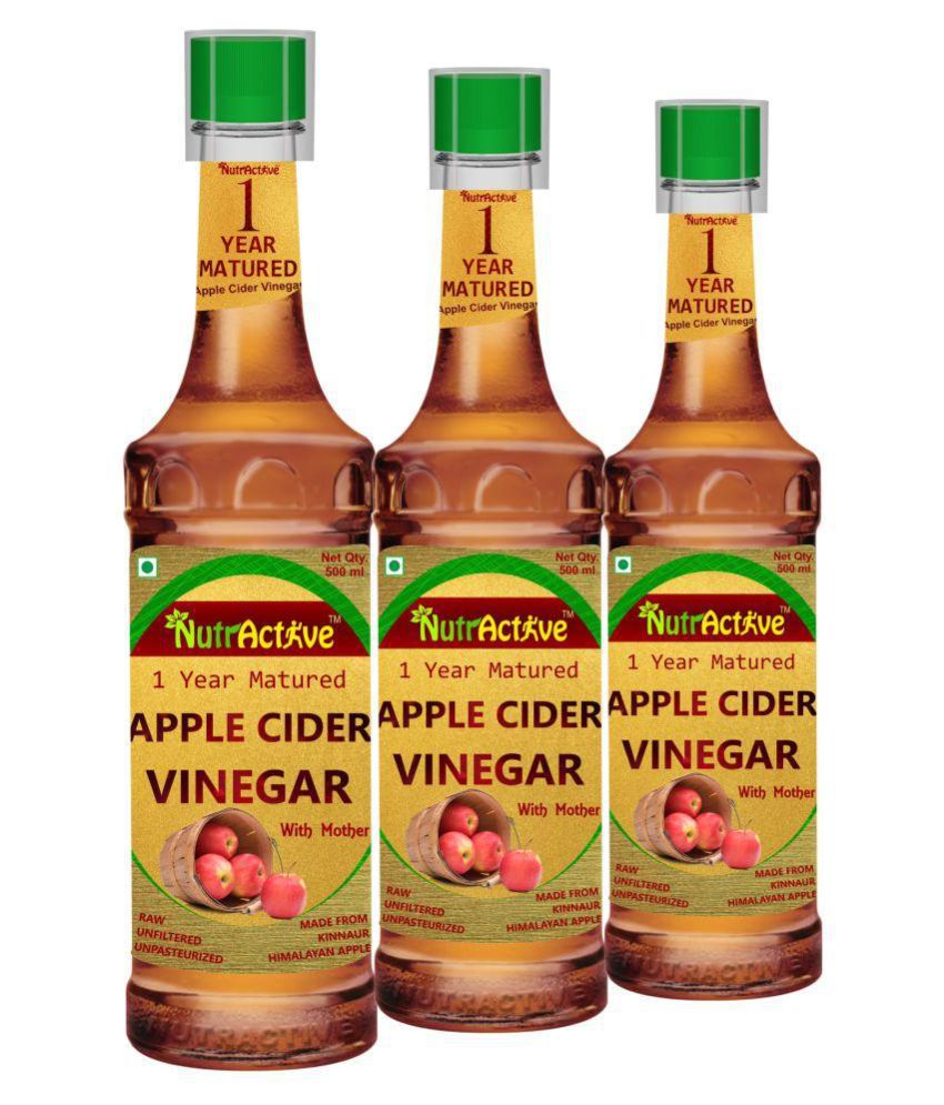     			NutrActive Natural Apple Cider VInegar with Mother of Vinegar 1500 ml Unflavoured Pack of 3