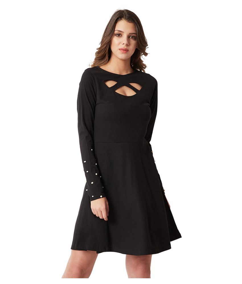     			Miss Chase Cotton Black Cut Out Dress