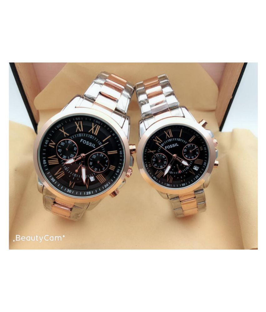 Fossil Multifunction Stainless steel Couple Watch Price in India: Buy Fossil  Multifunction Stainless steel Couple Watch Online at Snapdeal