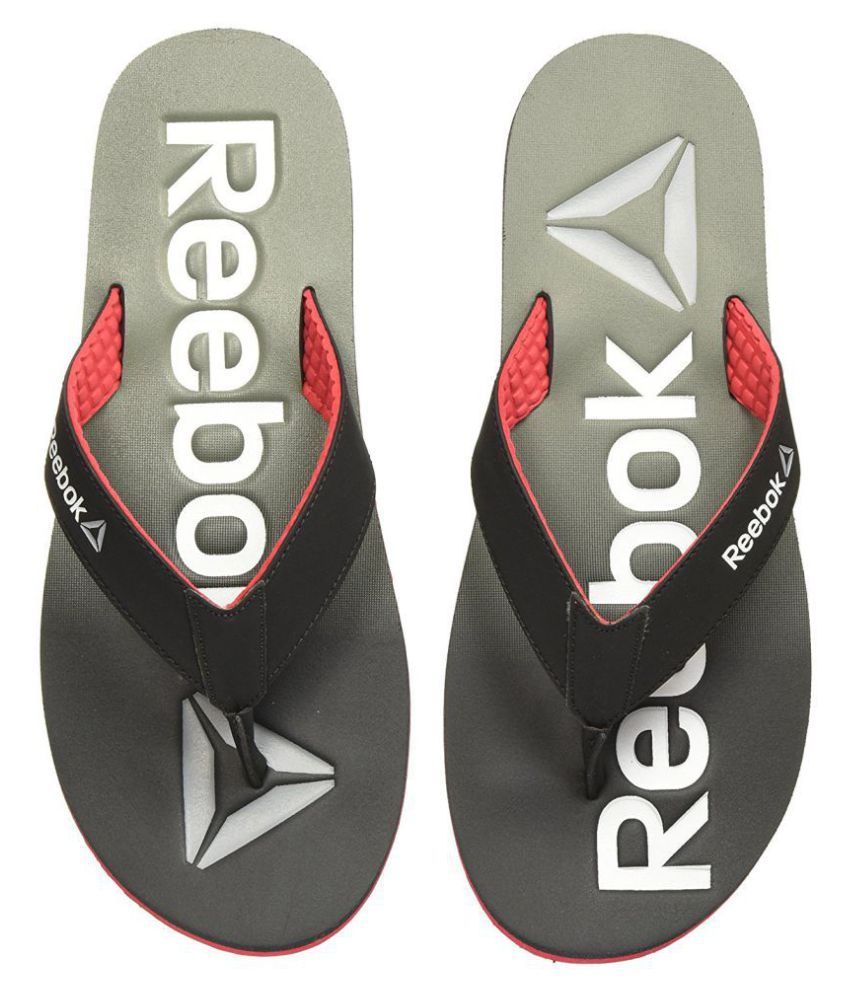 reebok flip flops black