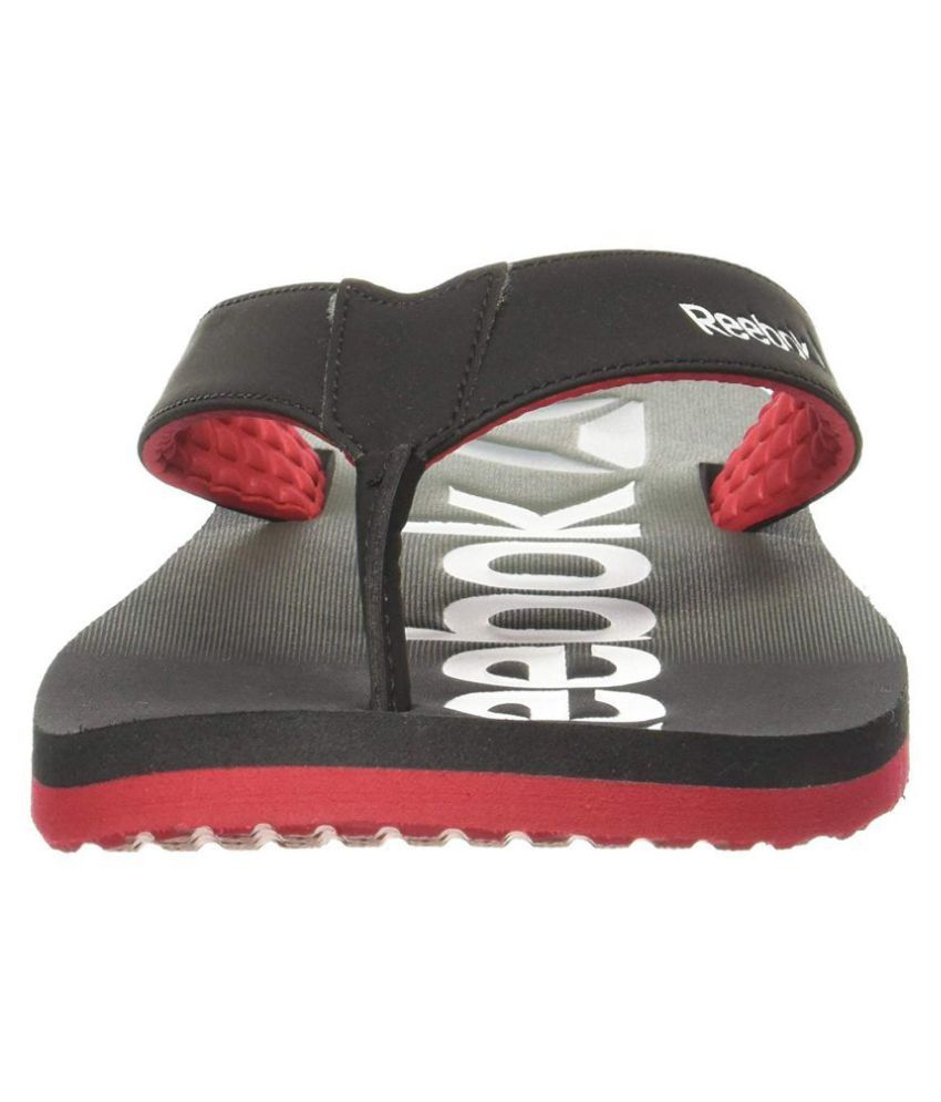 reebok flip flops black