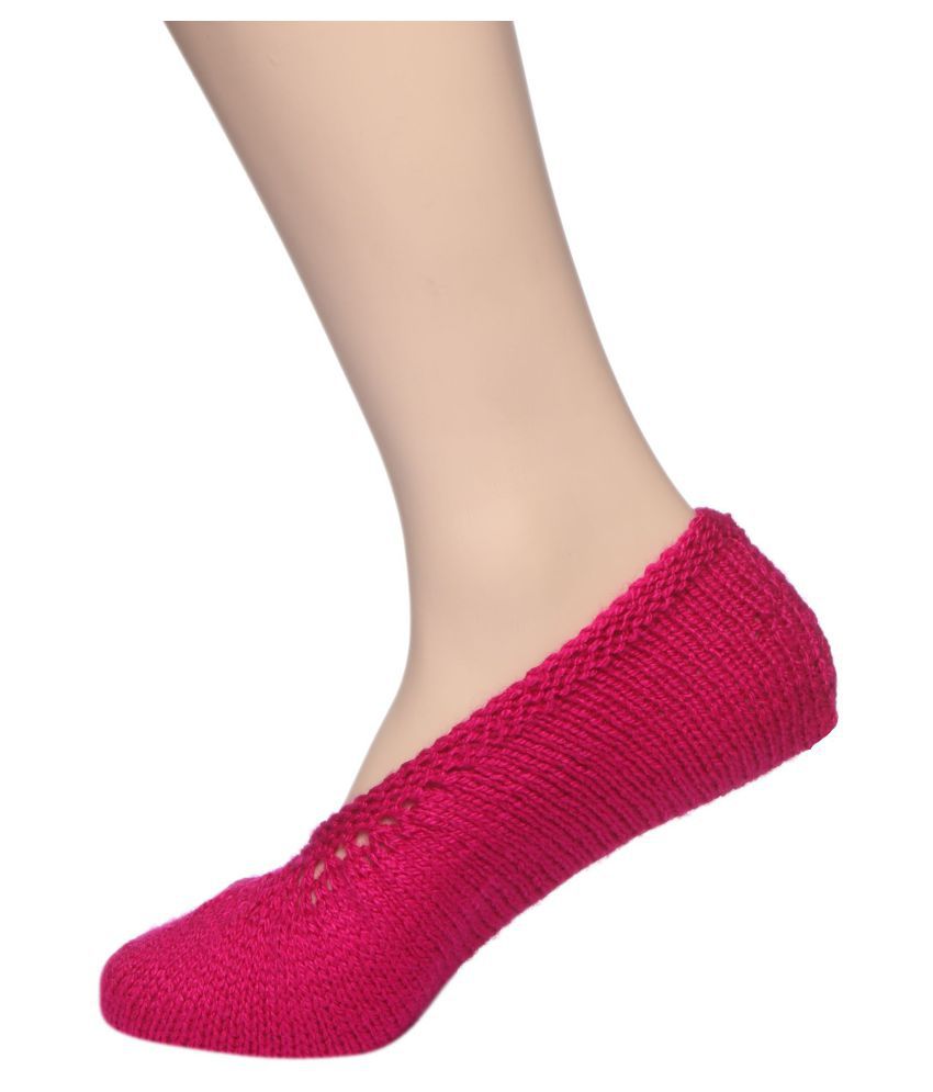     			KC Store - Pink Woollen  Women's Ankle Length Socks ( Pack of 1 )