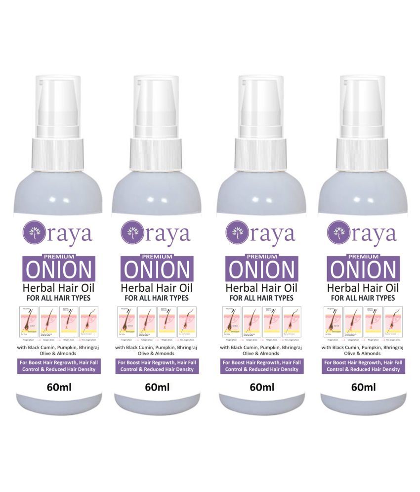     			ORAYA ONION Herbal Hair oil- For Hair Regrowth Combo of 4 240 ml Pack of 4