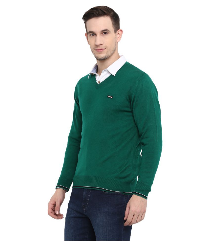 turquoise v neck sweater