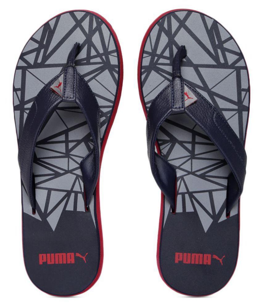 puma black slide flip flop