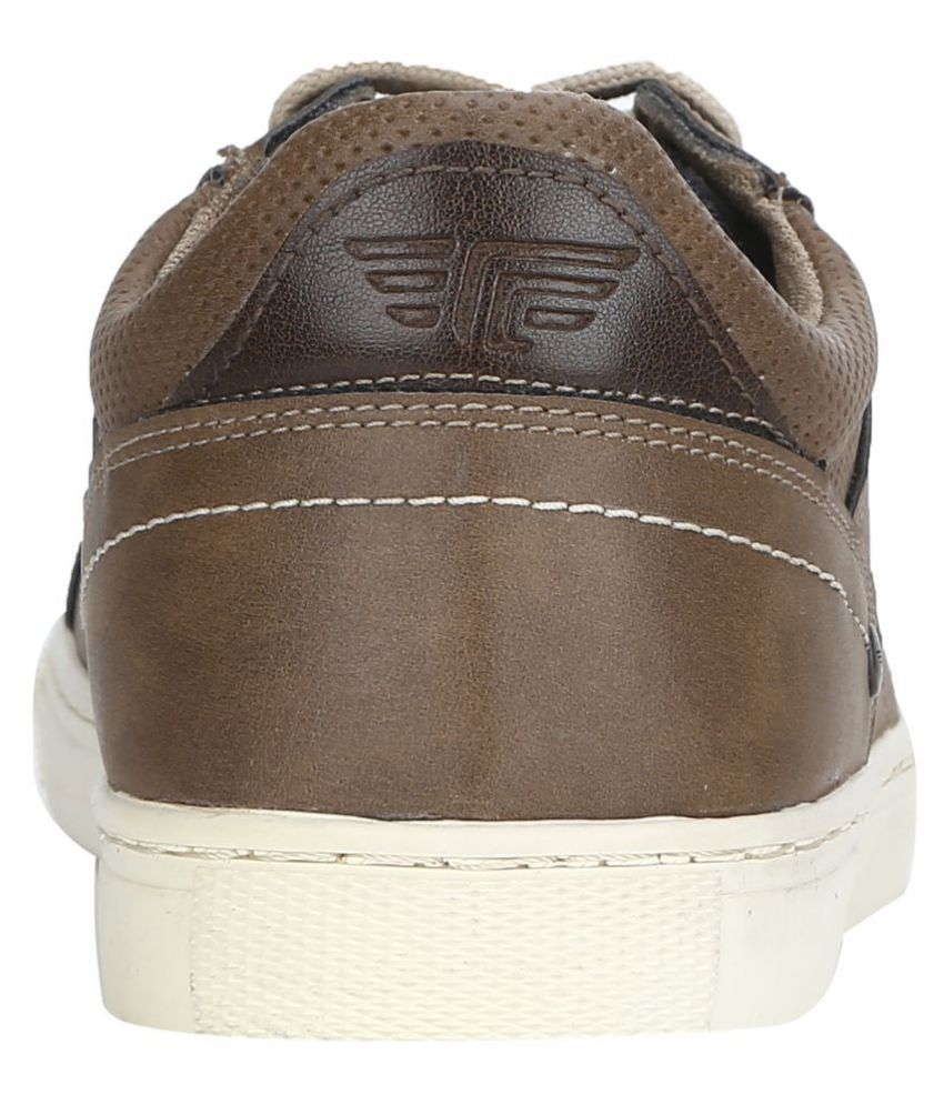 red tape brown leather sneakers