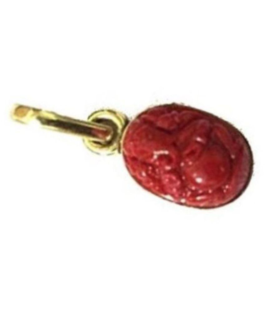 Malabar Gems Red Coral Ganesha Pendant 