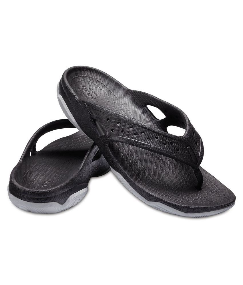 Crocs Relaxed Fit Black Thong Flip Flop Price in India- Buy Crocs ...