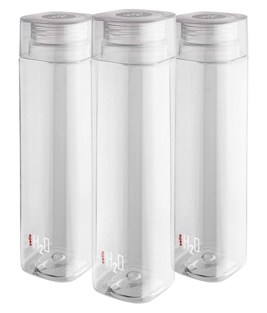 Cello H2o Squaremate White 1000 Ml Pet Water Bottle Set Of 3 Buy Online At Best Price In India Snapdeal