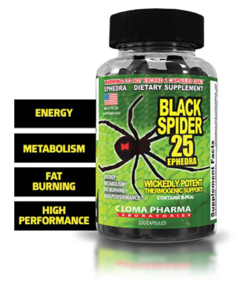 Cloma Pharma Black Spider Fat Burner 100 no.s Unflavoured: Buy Cloma