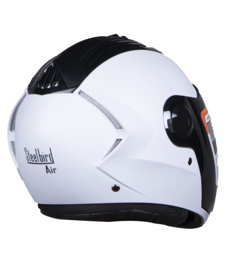 Steelbird SBA2 DASHING WHITE RAINBOW VISOR Full Face Helmet White L Buy Steelbird SBA2