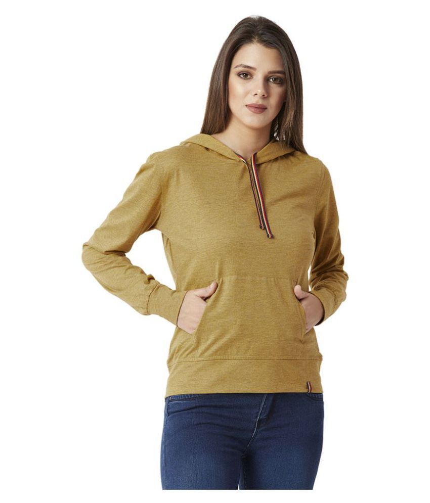     			Miss Chase Cotton Yellow Hooded Sweatshirt