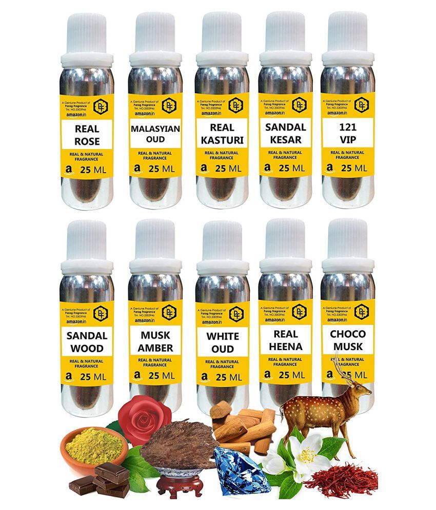 Parag fragrances Natural & Long Lasting Attars Gift Collections Of (25Ml*10Pc) Buy Parag