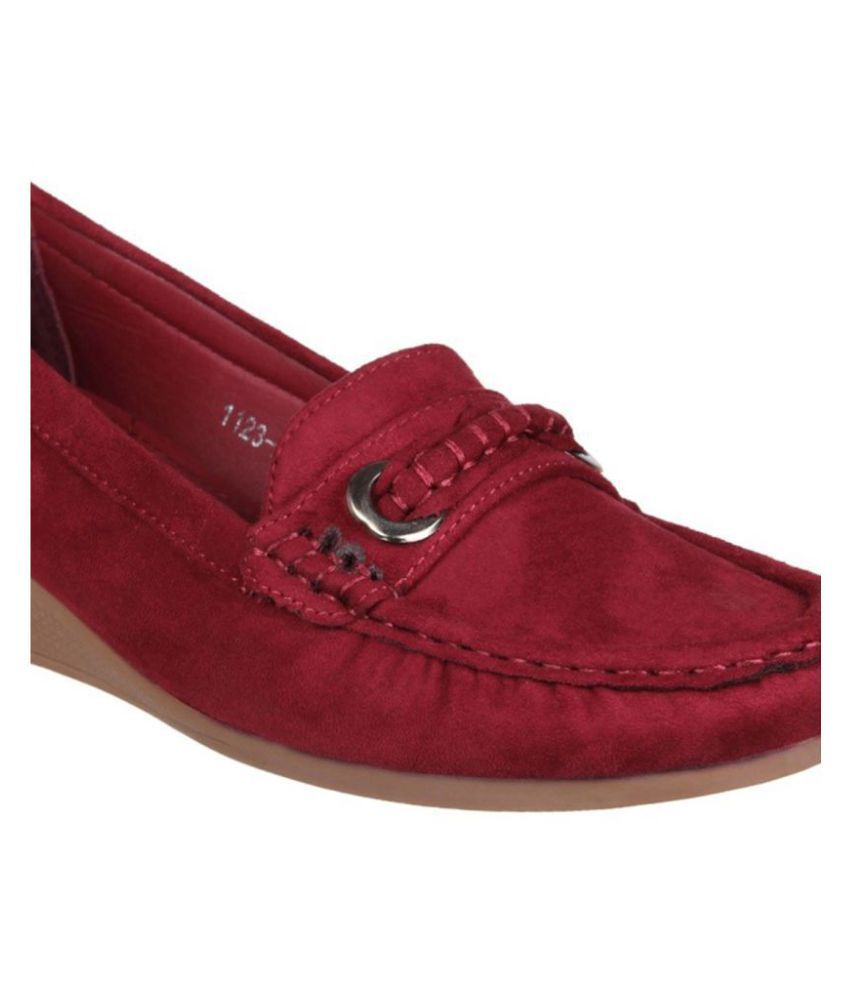 flat maroon shoes