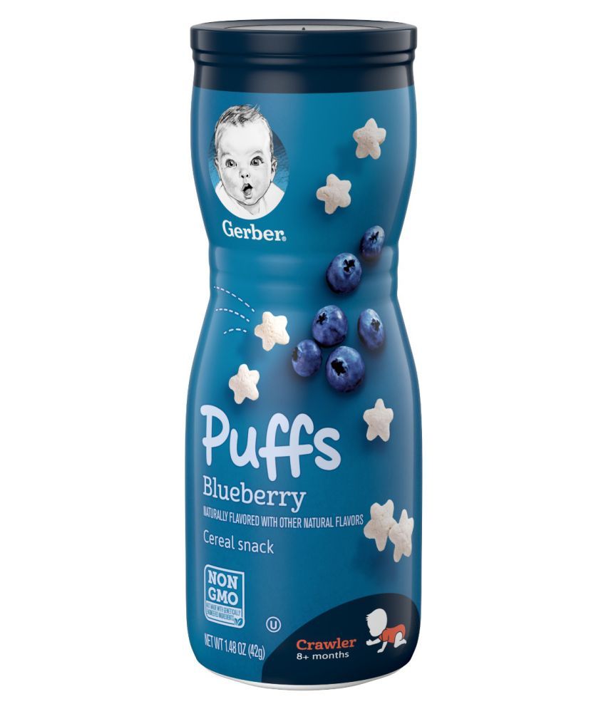 Gerber Puffs Baby Food Blueberry Cereal Snack