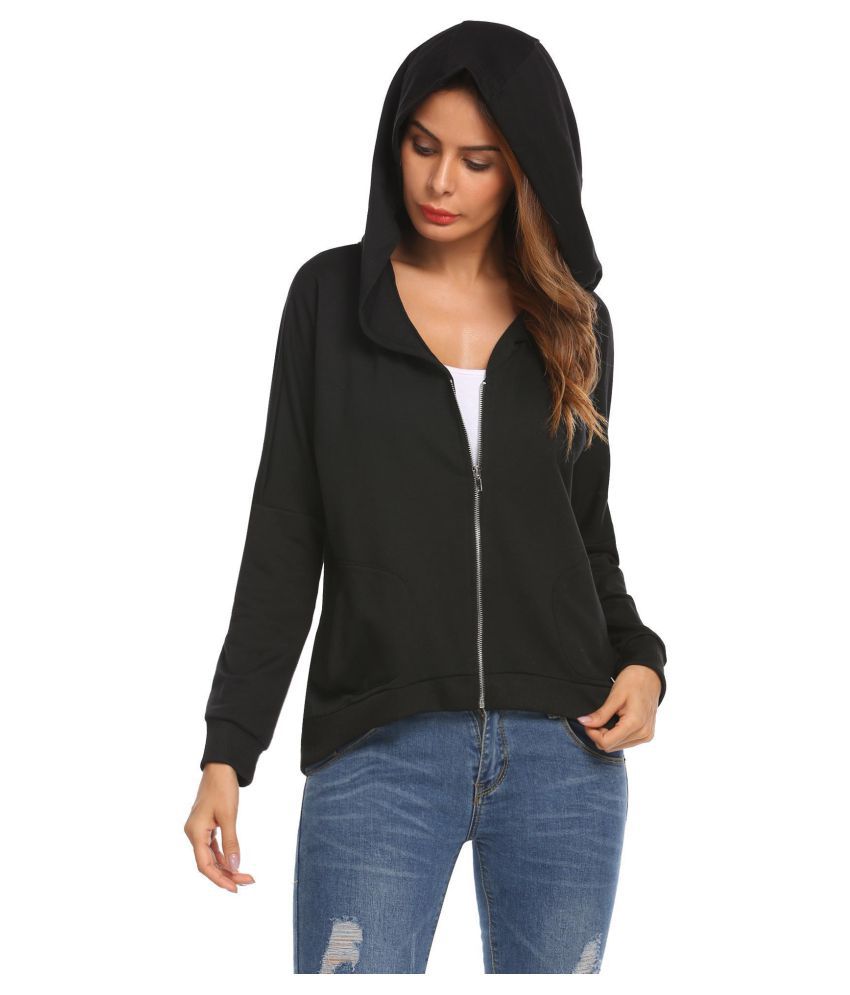 Buy Women Casual Long Sleeve Full Zip Up Hooded Hoodie Jacket Online at ...