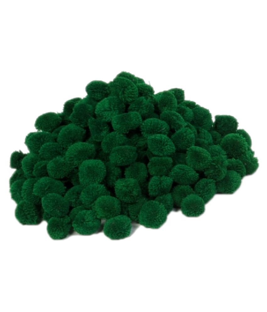     			Pom Pom Wool Balls : Color Green : Pack of 230, 28 mm dai, Used for Art & Craft, Dresses, Room Decoration, Jewellery Making etc