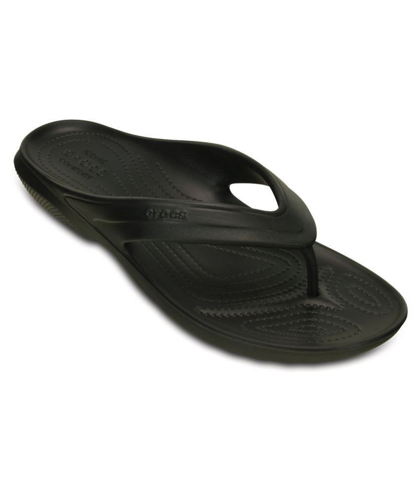 Crocs Relaxed Fit Black Thong Flip Flop Price in India- Buy Crocs ...