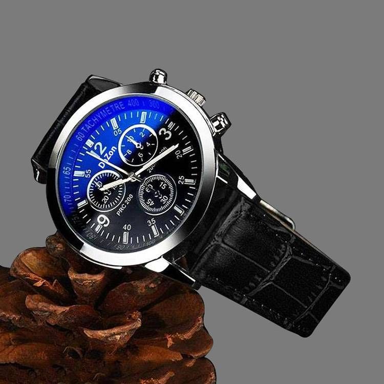 ex306 blue leather analog men's watch