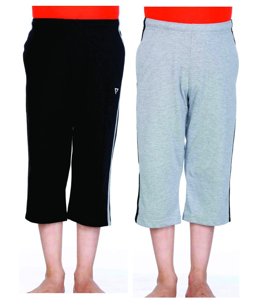     			Proteens Boy's Capri Black and Grey Combo Pack of 2