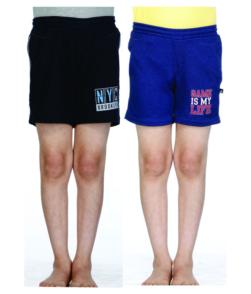     			Proteens Boy's Printed Shorts R.Blue and Navy Blue Combo Pack of 2