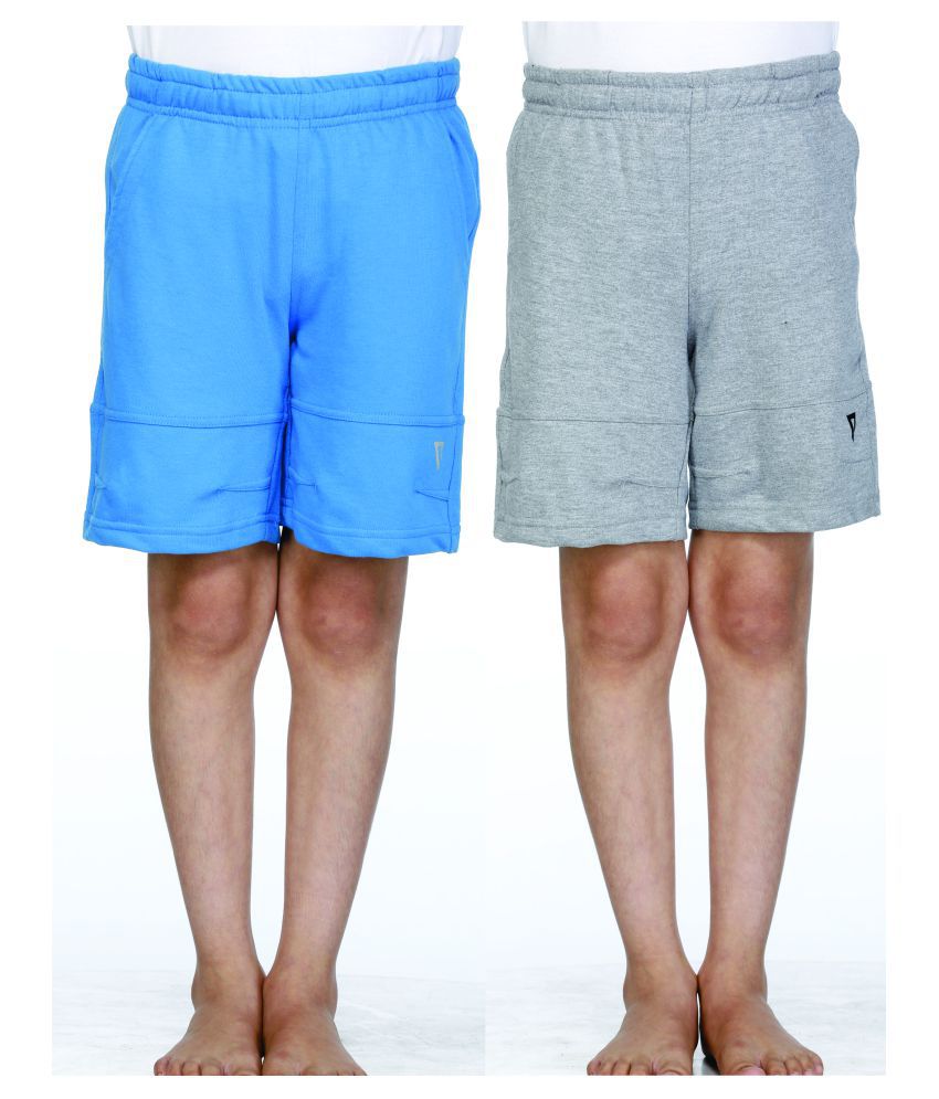     			Proteens Boy's Shorts  Royal Blue and Grey Combo Pack of 2