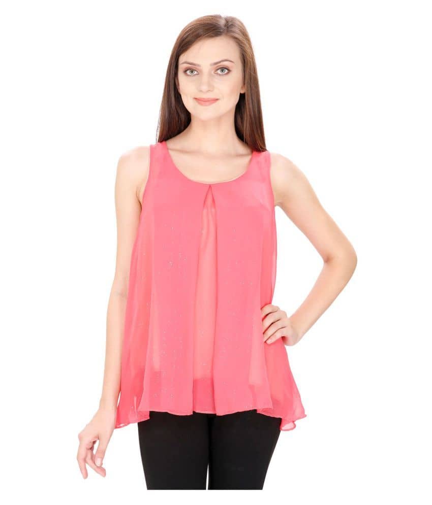 Ritu Designs Georgette Regular Tops - Pink - Buy Ritu Designs Georgette  Regular Tops - Pink Online at Best Prices in India on Snapdeal