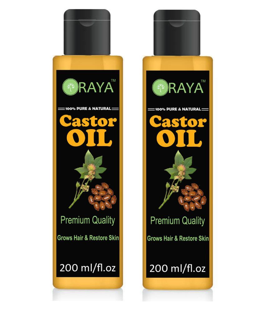     			ORAYA 100% Organic Castor Oil- For Hair Massage-400ml- 400 ml Pack of 2