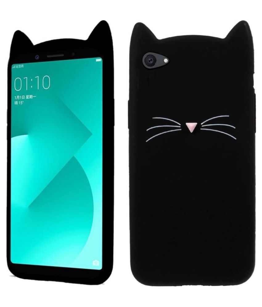 Oppo A71 Plain Cases Doyen Creations Black 3d Cute Cat Kitty Back Cover