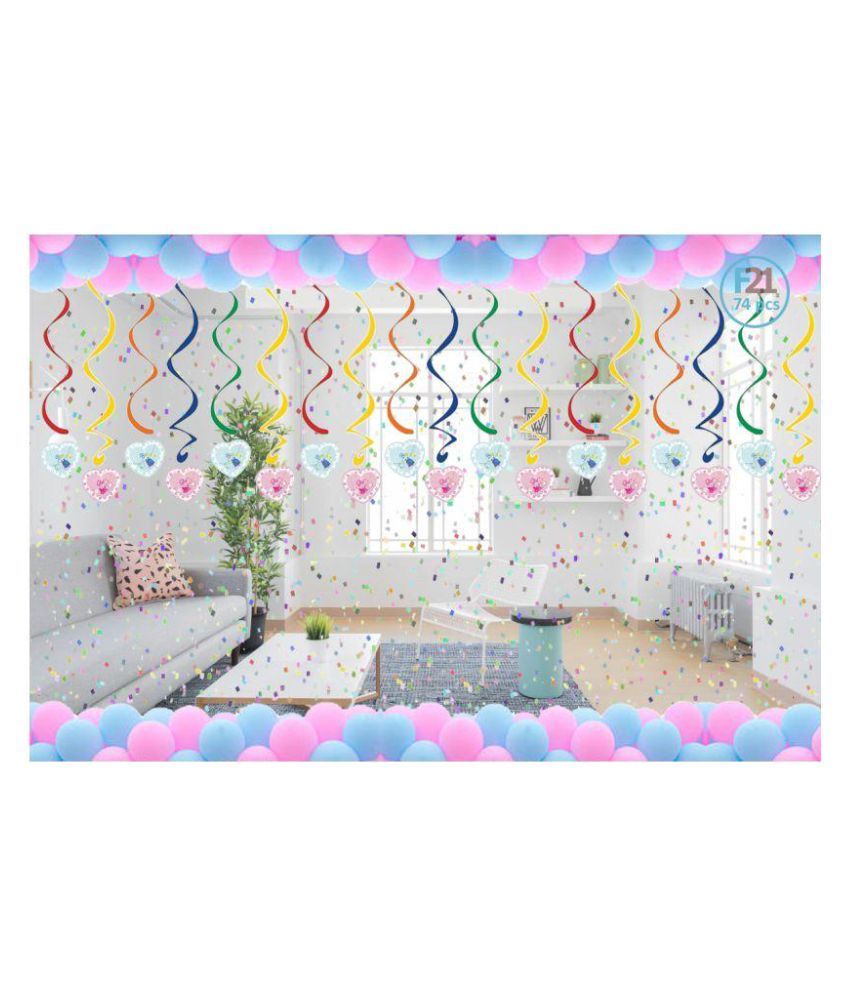 Factory 21 Pack Of 12 Multicolor Paper Swirls With 12 Cutouts Pink