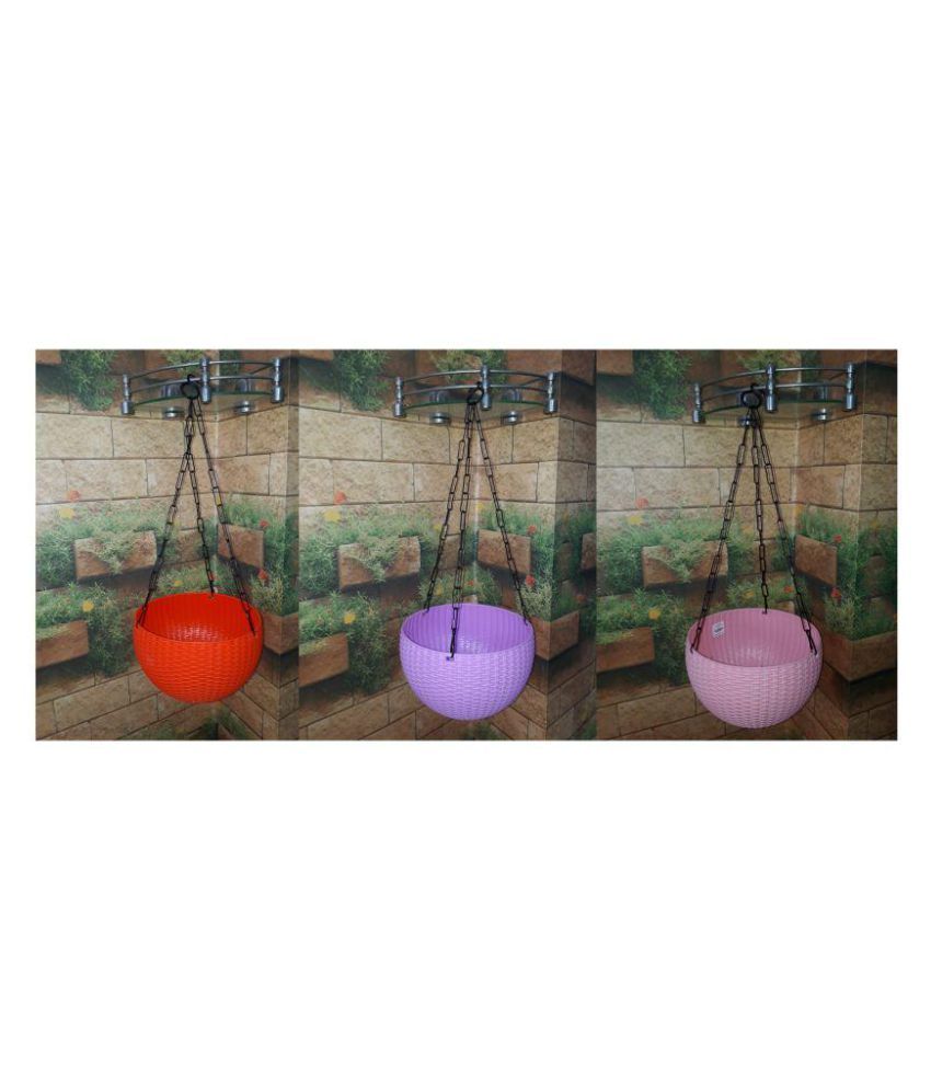 colourful hanging pots