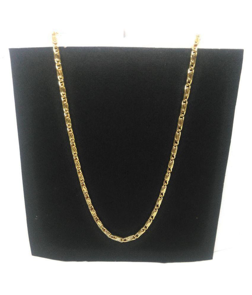 Long Chain Micro Plated Neck Chain For Women, Gold Tone, 29.5 Inch Long