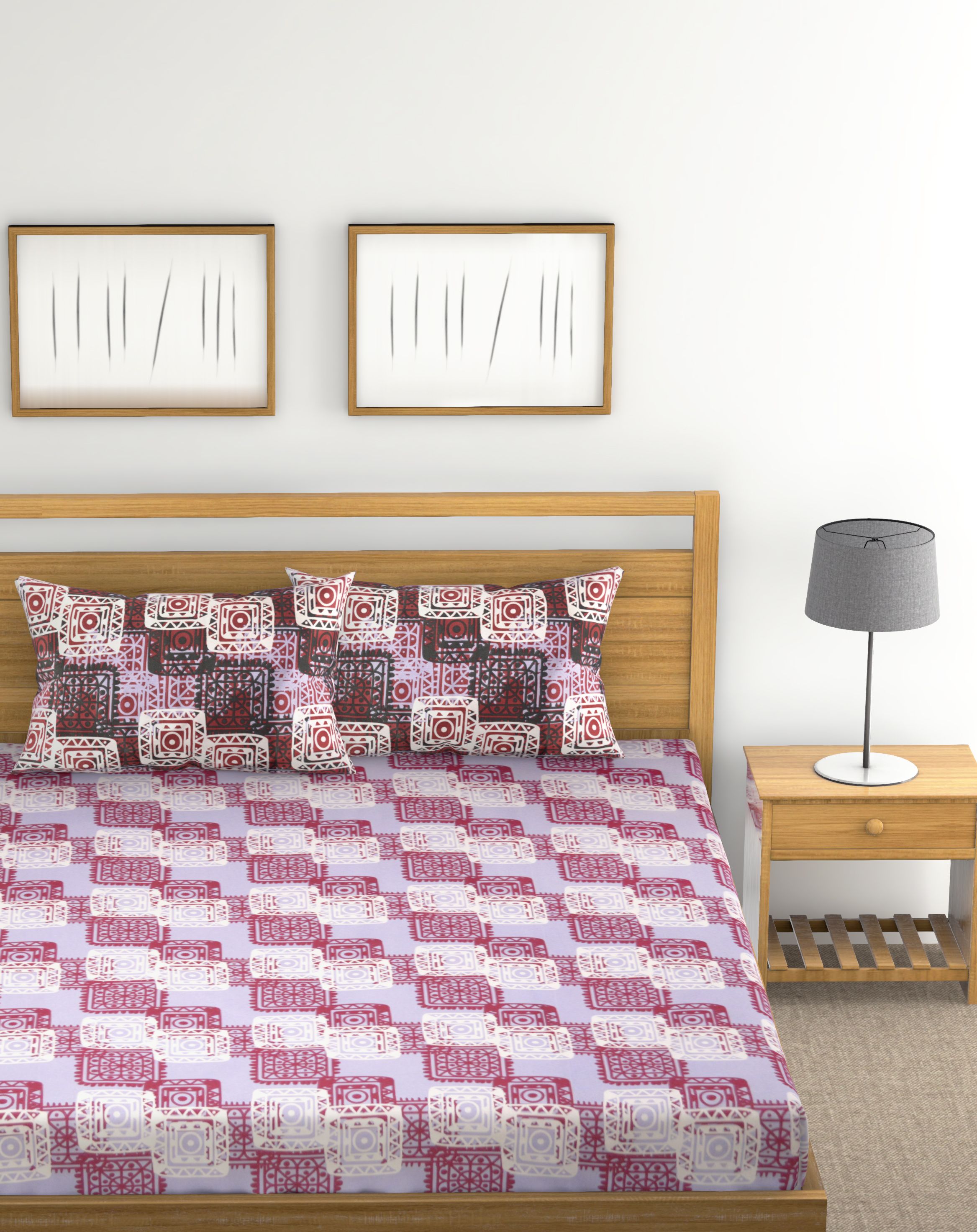 Raymond Home Cotton Double Bedsheet with 2 Pillow Covers ( x ) Buy